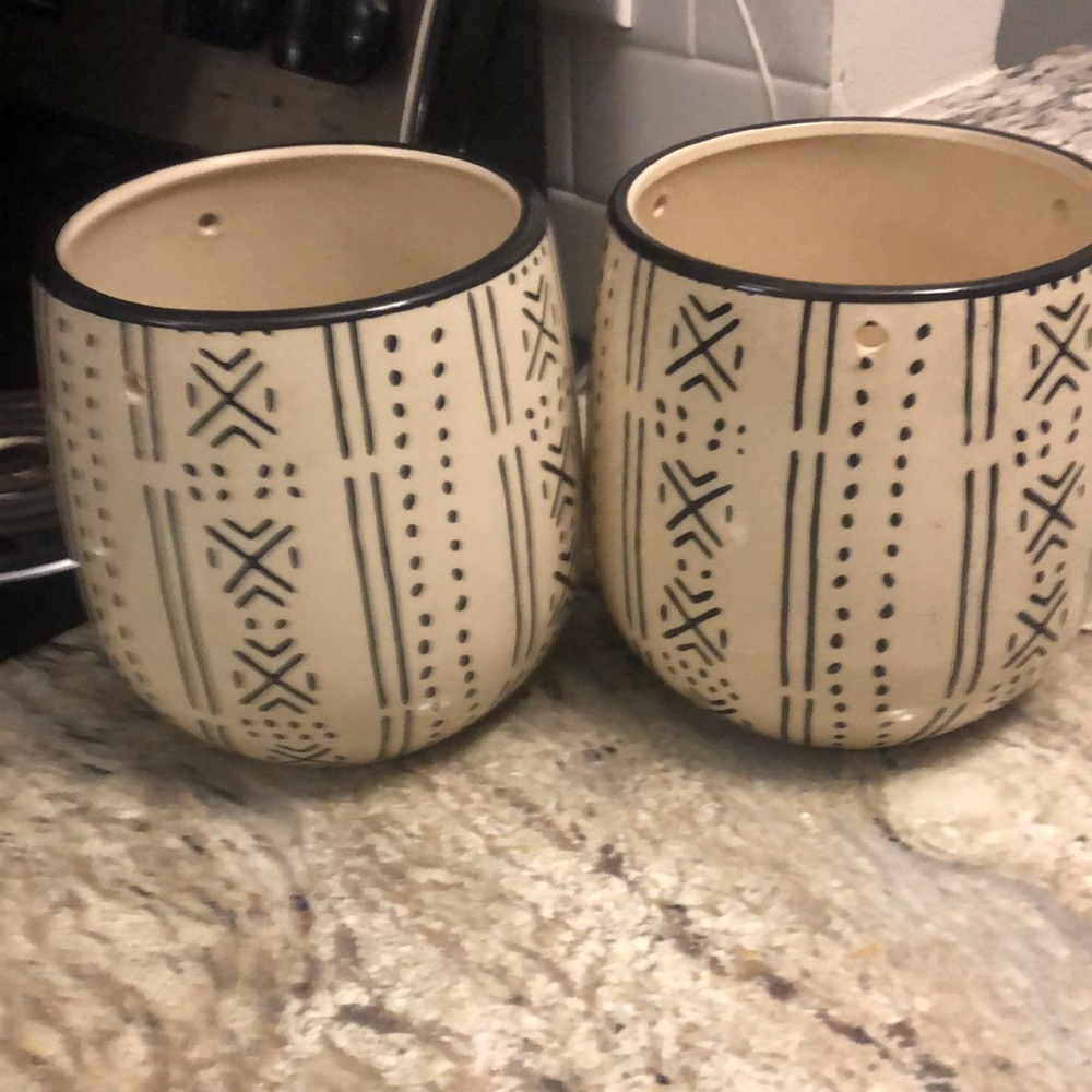 two medium size planters